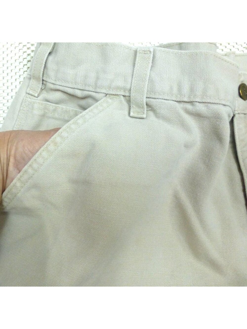 Carhartt Mens White Wide-Leg Baggy Work Pants 36X33 Cotton Canvas Material - Picture 4 of 9